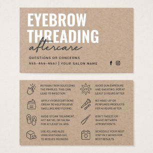 Cartes De Visite Premium Kraft Simple Eyebrow Threading Aftercare