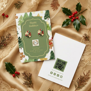 Cartes De Visite Présentoir à bijoux de Noël rustique en forêt TMF2