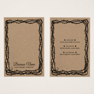 Cartes De Visite Présentoir à bijoux rustique Kraft avec vigne d'ép