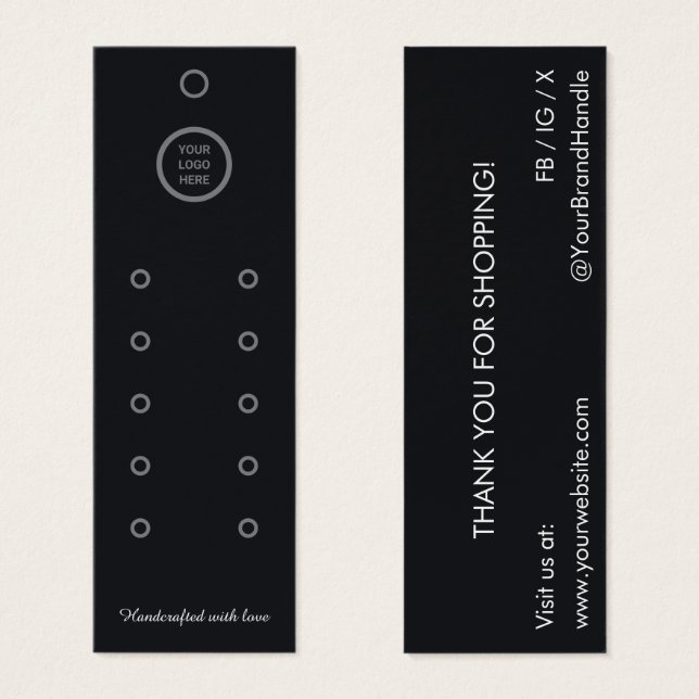Cartes De Visite Présentoir à boucle d'oreille compact noir multi-r (Devant & derrière)