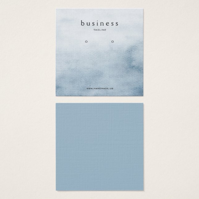 Cartes De Visite Présentoir à boucles d'oreilles aquarelle bleu pou (Devant & derrière)