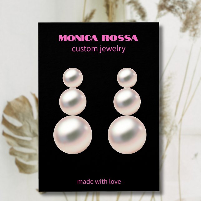 Cartes De Visite Présentoir à boucles d'oreilles moderne néon rose  (Créateur téléchargé)