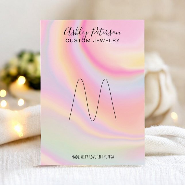 Cartes De Visite présentoir de bijoux en arc-en-ciel rose (pink rainbow unicorn jewelry ring display)