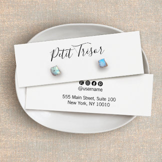 Cartes De Visite Présentoir de boucles d'oreilles en écriture calli