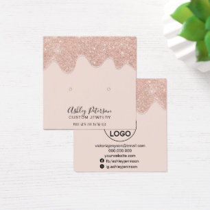 Cartes De Visite Présentoir de boucles d'oreilles en strass doré ro