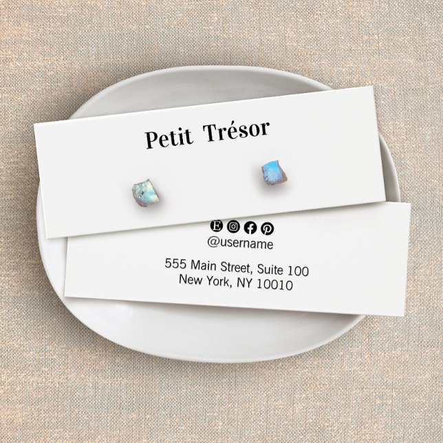 Cartes De Visite Présentoir de boucles d'oreilles en stud blanc uni (Créateur téléchargé)
