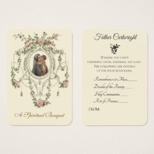 Cartes De Visite Prêtre catholique Bouquet spirituel Vierge Marie