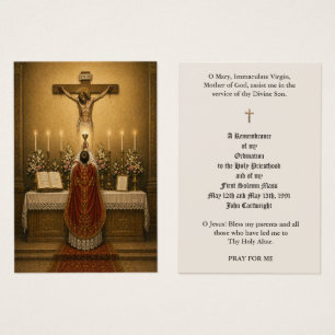 Cartes De Visite Prêtre élevant le calice à la messe latine traditi