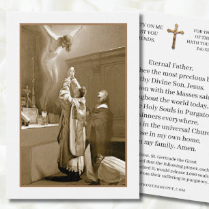Cartes De Visite Prêtre Saint Gertrude Offrant Messe Vierge Marie P
