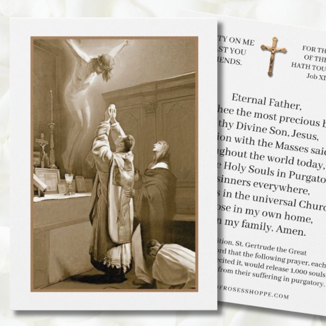 Cartes De Visite Prêtre Saint Gertrude Offrant Messe Vierge Marie P (Créateur téléchargé)