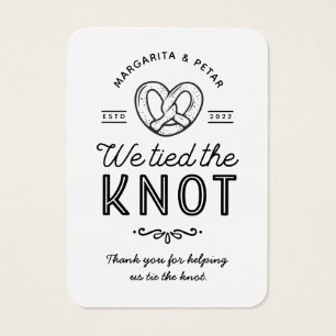 Cartes De Visite Pretzel Nous Avons Lié Le Noeud Favor De Mariage B