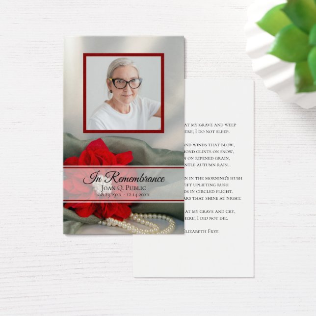 Cartes De Visite Prière commémorative des funérailles d'hiver de Po (Bureau)