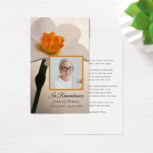 Cartes De Visite Prière commémorative des funérailles du printemps