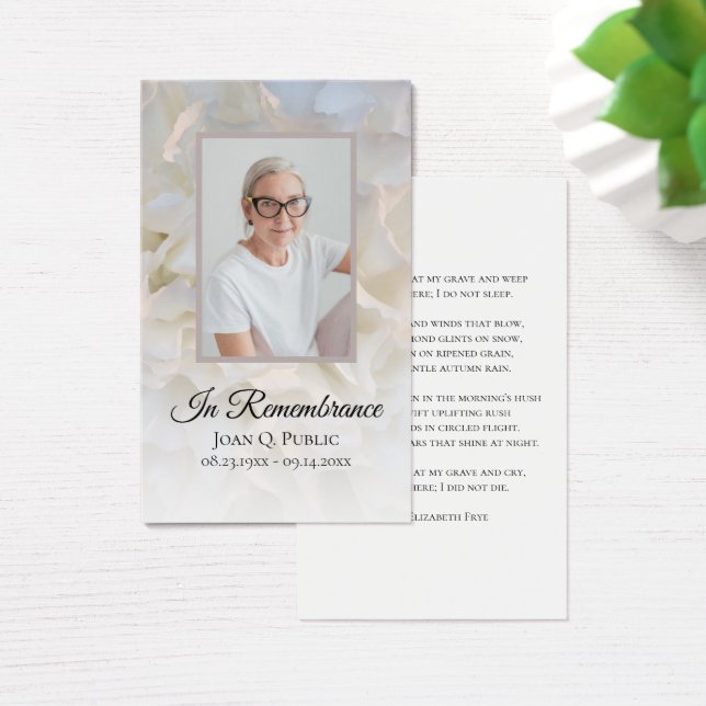 Cartes De Visite Prière commémorative des funérailles florales de l (Bureau)