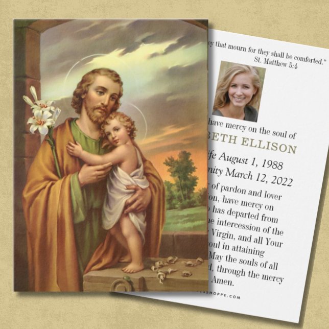 Cartes De Visite Prière commémorative funéraire catholique St. Jose (Créateur téléchargé)