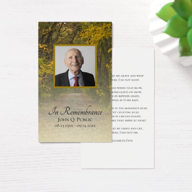 Cartes De Visite Prière commémorative funéraire de Leaves Lane (Bureau)