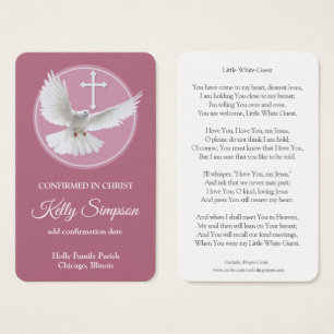Cartes De Visite Prière de confirmation   White Dove 1