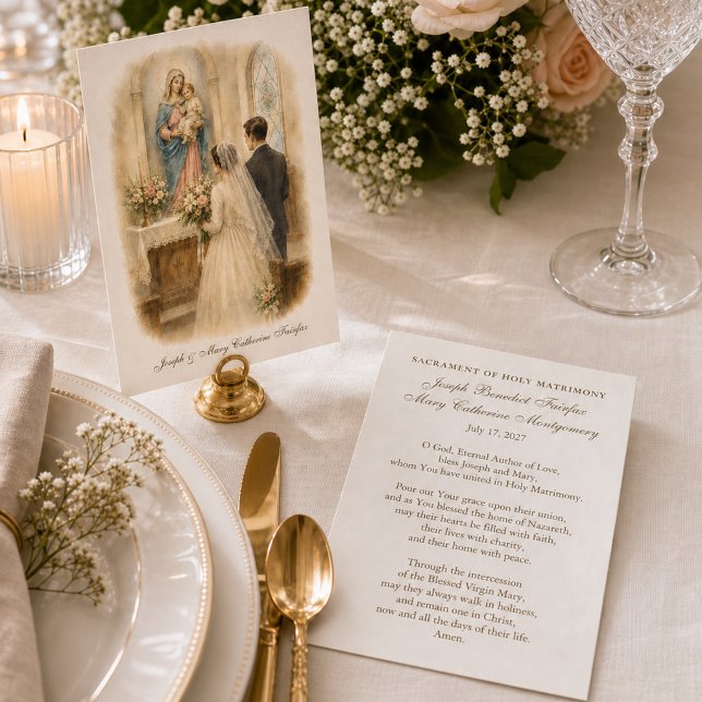 Cartes De Visite Prière de mariage catholique saint (Créateur téléchargé)