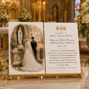 Cartes De Visite Prière de mariage de Lourdes Marian Saint Mariage