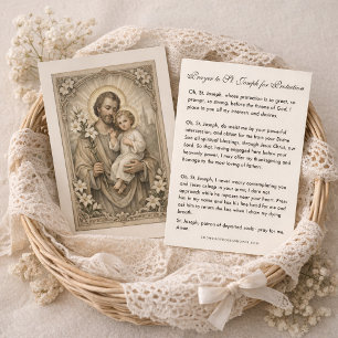 Cartes De Visite Prière de protection catholique de Jésus Saint-Jos