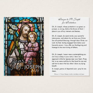 Cartes De Visite Prière de protection catholique Saint-Joseph