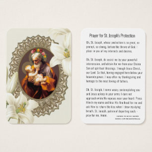 Cartes De Visite Prière de protection Saint-Joseph Jésus Religieux