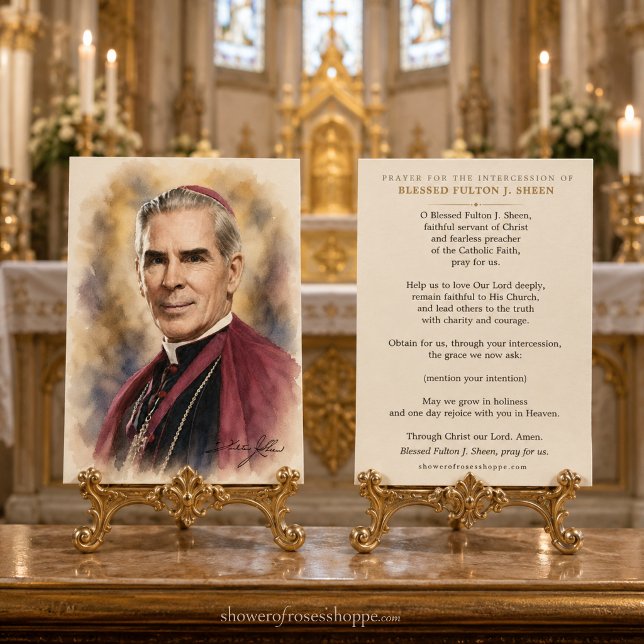 Cartes De Visite Prière d'intercession du Bienheureux Fulton Sheen  (Créateur téléchargé)