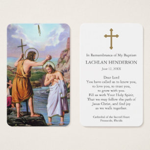 Cartes De Visite Prière du baptême Baptême au Jourdain