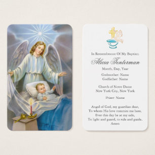 Cartes De Visite Prière du baptême   Guardian Angel Cher