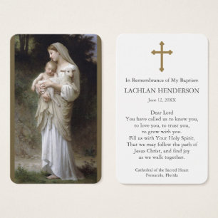 Cartes De Visite Prière du baptême Innocence