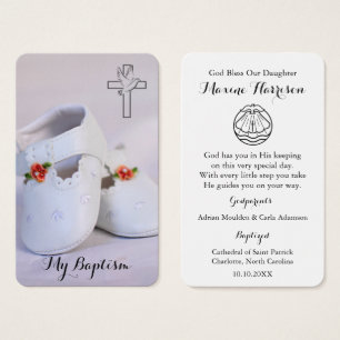 Cartes De Visite Prière du baptême Petites chaussures