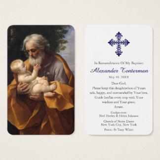 Cartes De Visite Prière du baptême | St Joseph & Baby Jesus