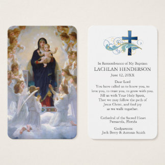 Cartes De Visite Prière du baptême | Vierge et anges