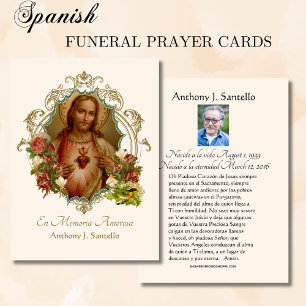 Cartes De Visite Prière funèbre catholique espagnole de souvenir de