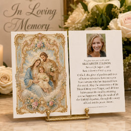 Cartes De Visite Prière funéraire rococo de la Sainte Famille en so