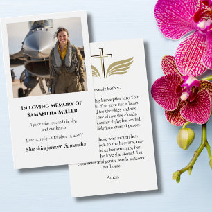 Cartes De Visite Prière photo de funérailles pour pilote Aviation m