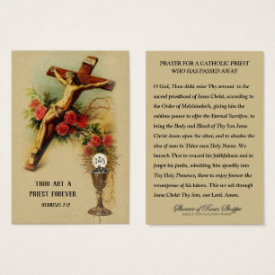 Cartes De Visite Prière pour les funérailles du prêtre catholique d