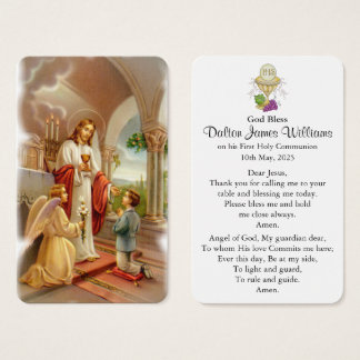 Cartes De Visite Prières de la première communion | Boy Communion 2