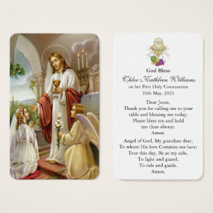 Cartes De Visite Prières de la première communion   Fille communion