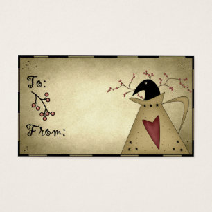 Cartes De Visite Prim Crow dans une canette d'eau - Tags cadeaux
