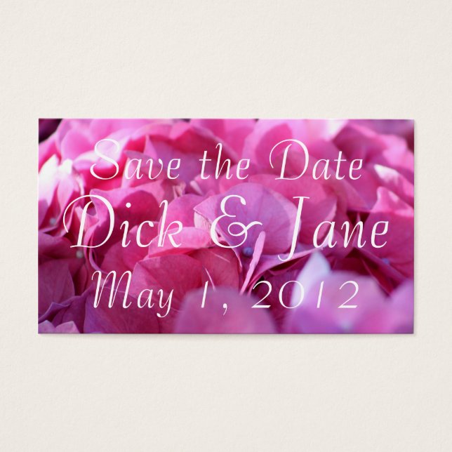 Cartes De Visite prime rose, Enregistrer la date (Devant)