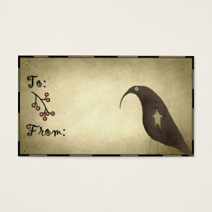Cartes De Visite Primitive Crow Design 1 - Étiquettes cadeaux de va