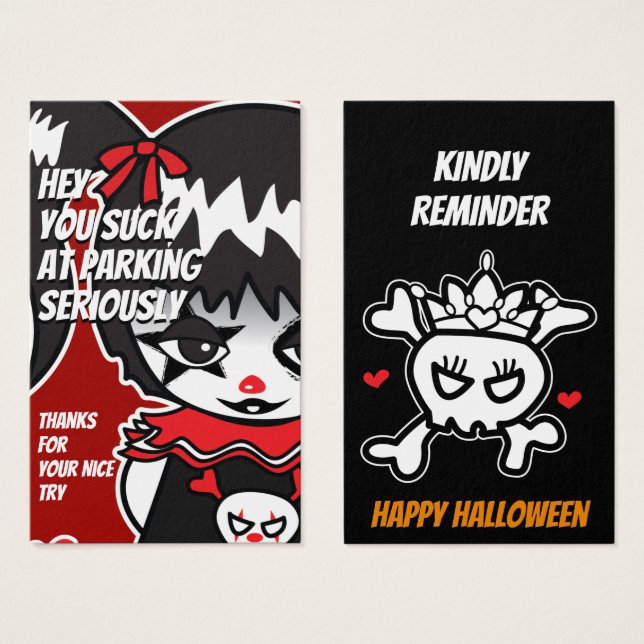 Cartes De Visite Princess Warning Halloween version (Devant & derrière)