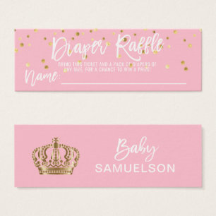 Cartes De Visite Princesse baby shower de rose de billet de TOMBOLA