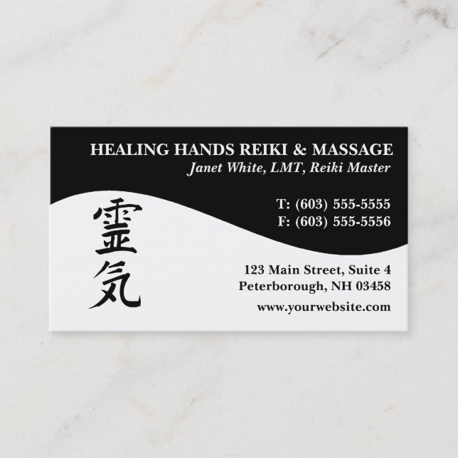 Cartes de visite principaux de praticien de Reiki (Devant)