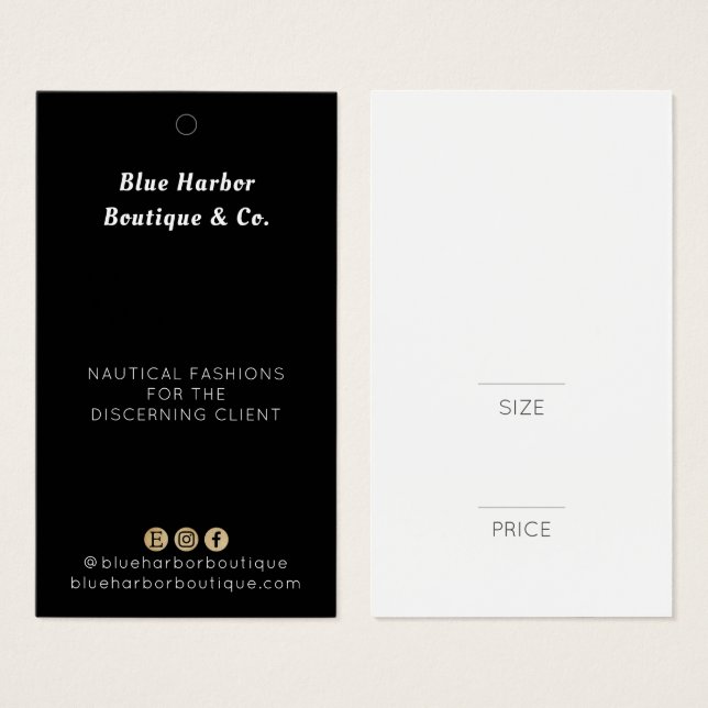 Cartes De Visite Prix de mode noir professionnel (Devant & derrière)