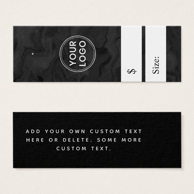 Cartes De Visite Prix noir marbré foncé (Devant & derrière)