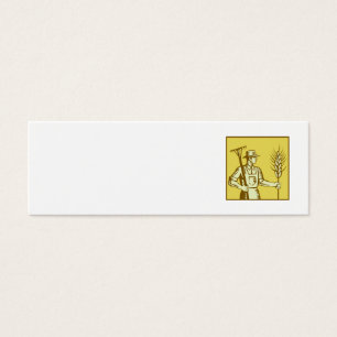 Cartes De Visite Producteur avec la gravure sur bois en râteau et