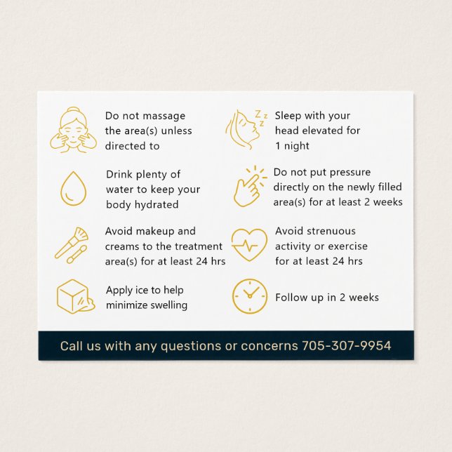 Cartes De Visite Produit de comblement dermique  (Dos)