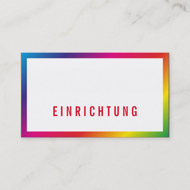 Cartes de visite professionnelles Arc-en-ciel (Devant)